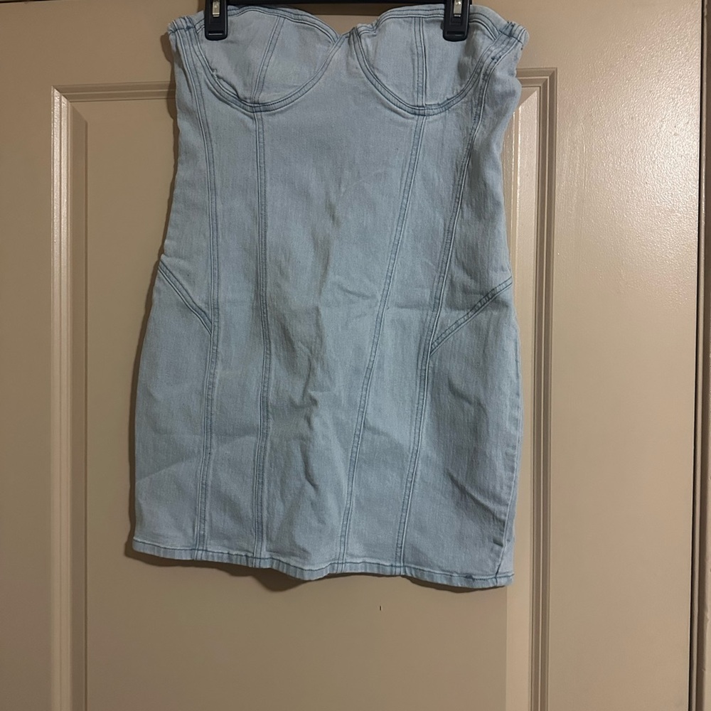 PrettyLittleThing Light Blue Denim Dress